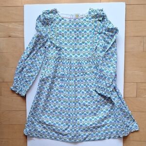 Boden Blue and Yellow Micro Ditsy Floral Girls Dress